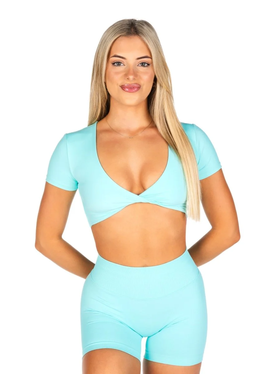 'Bella' Twist Tee - Aquamarine - Image 4