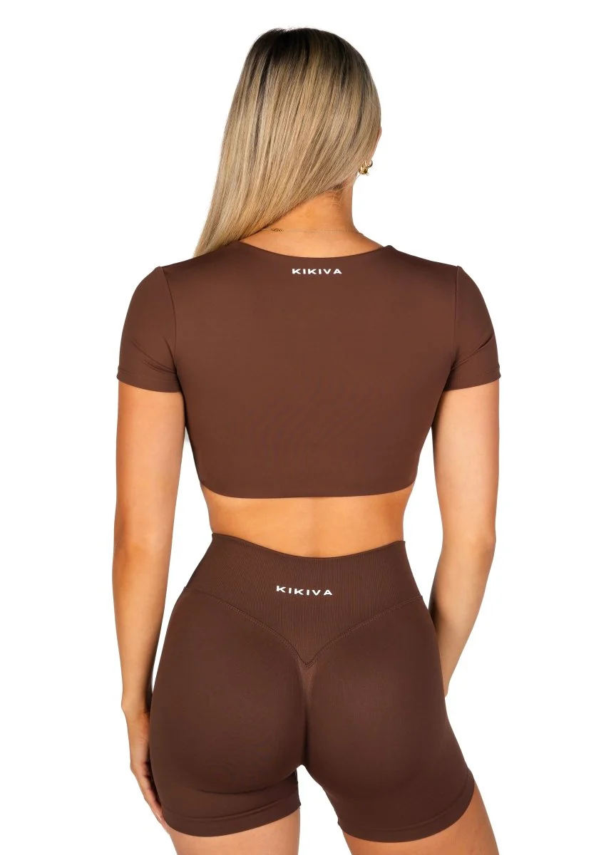 'Bella' Twist Tee - Mocha Brown - Image 5
