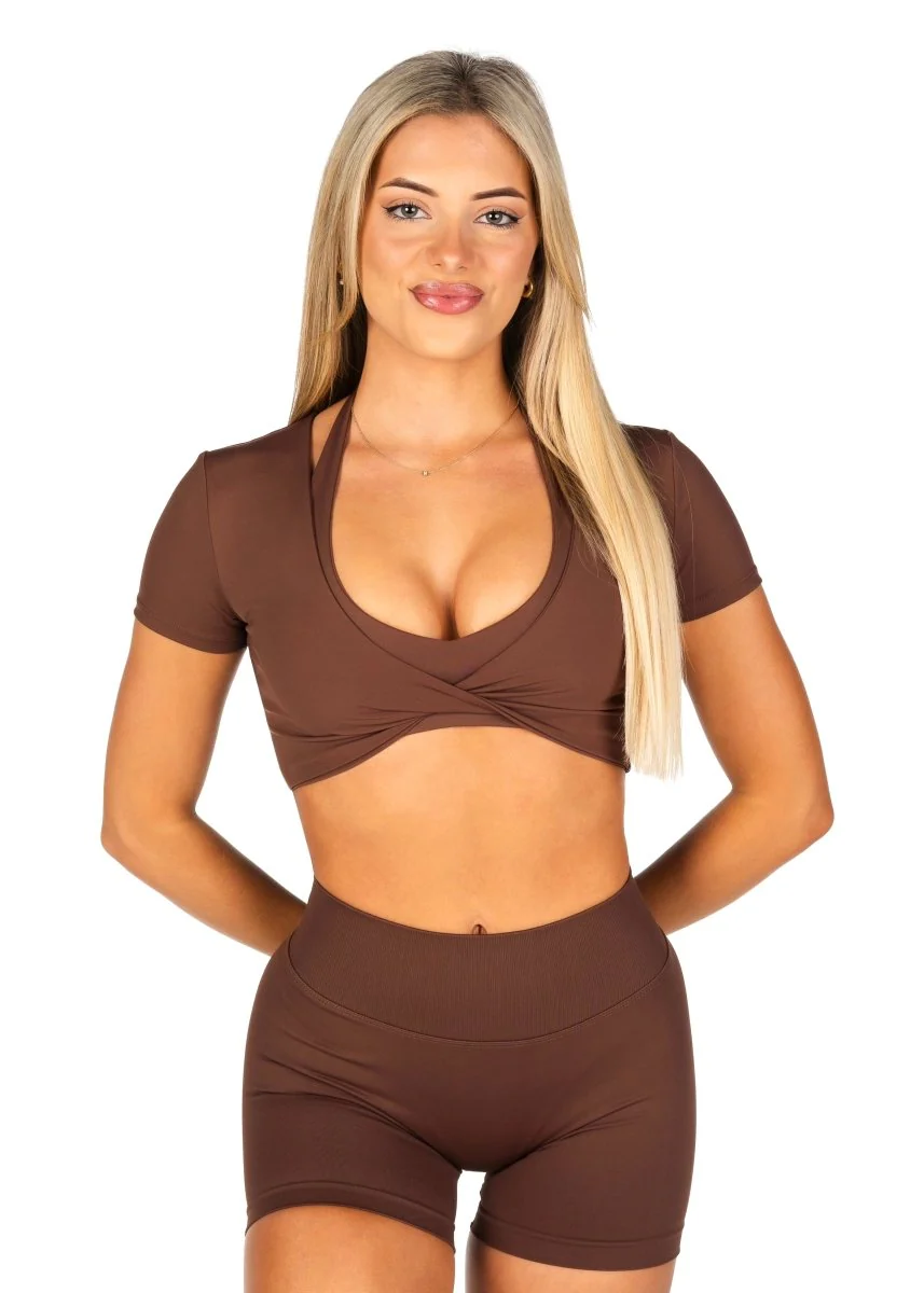 'Bella' Twist Tee - Mocha Brown - Image 6