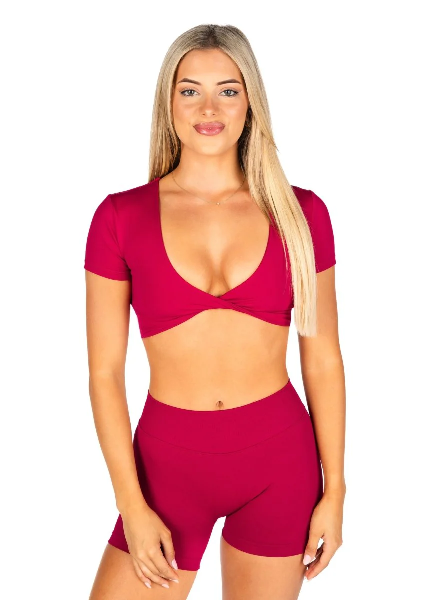 'Bella' Twist Tee - Scarlett Ruby-Red - Image 2