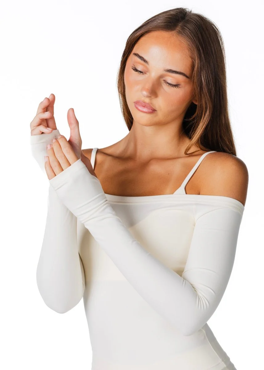 Core Capsule Off The Shoulder Top - Cream - Image 4