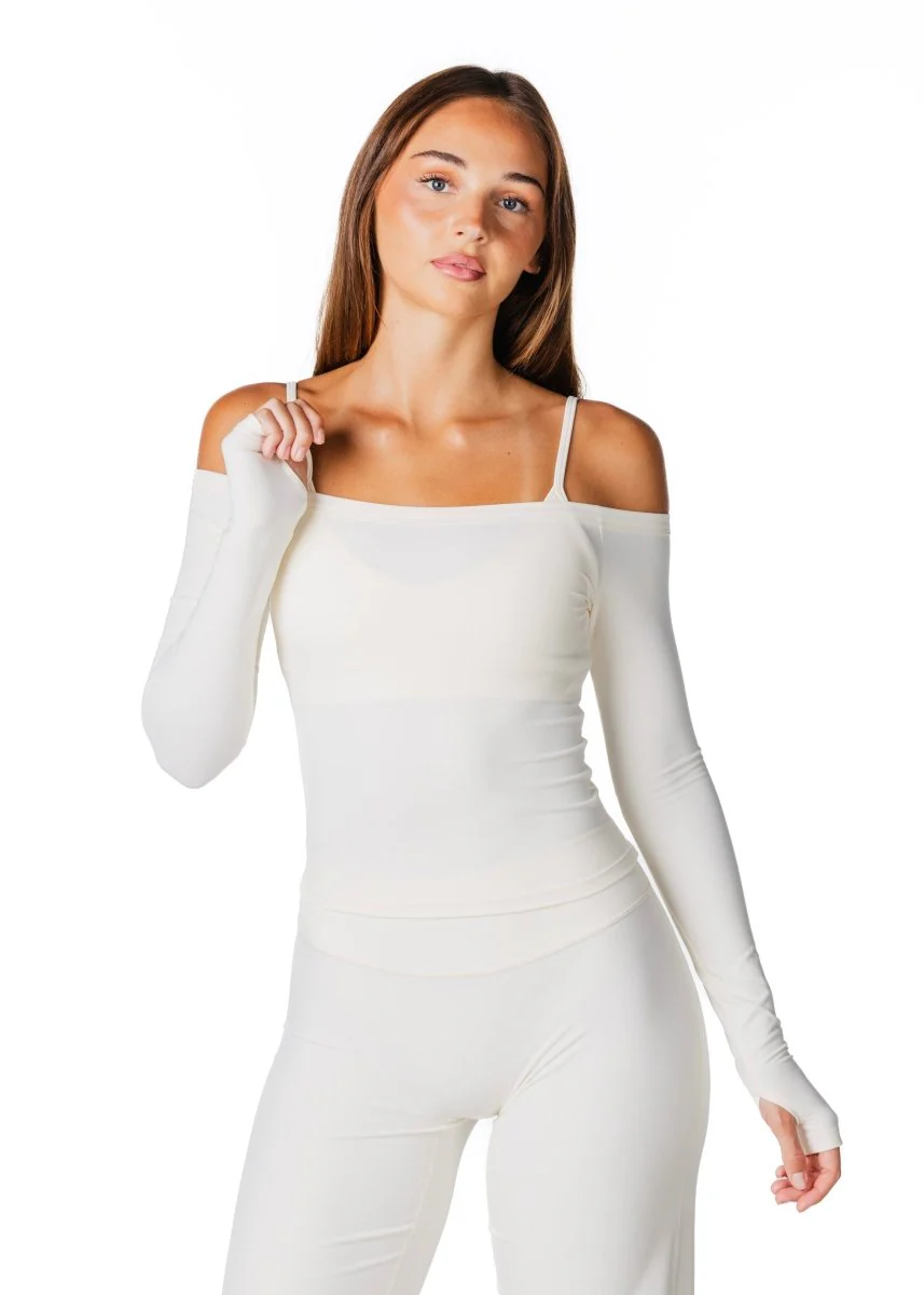 Core Capsule Off The Shoulder Top - Cream - Image 7