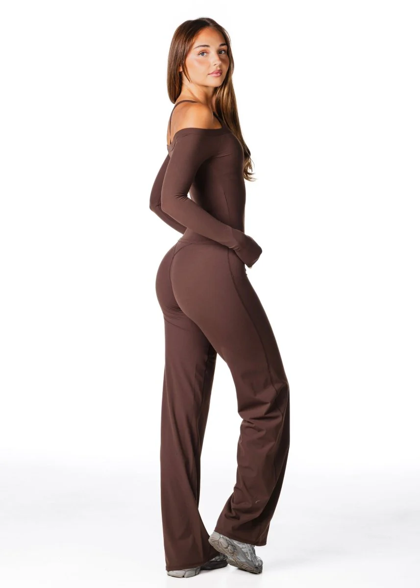Core Capsule Off The Shoulder Top - Dark Choc - Image 9