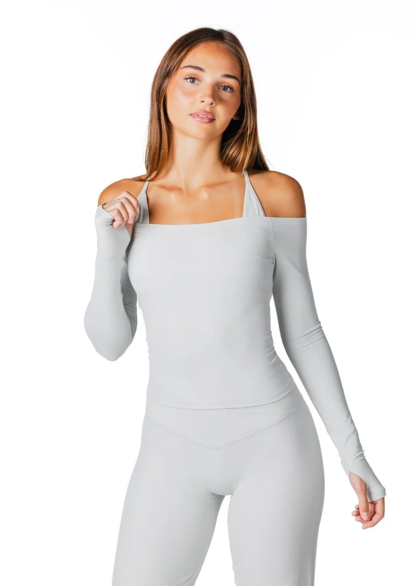 Core Capsule Off The Shoulder Top - Light grey - Image 8