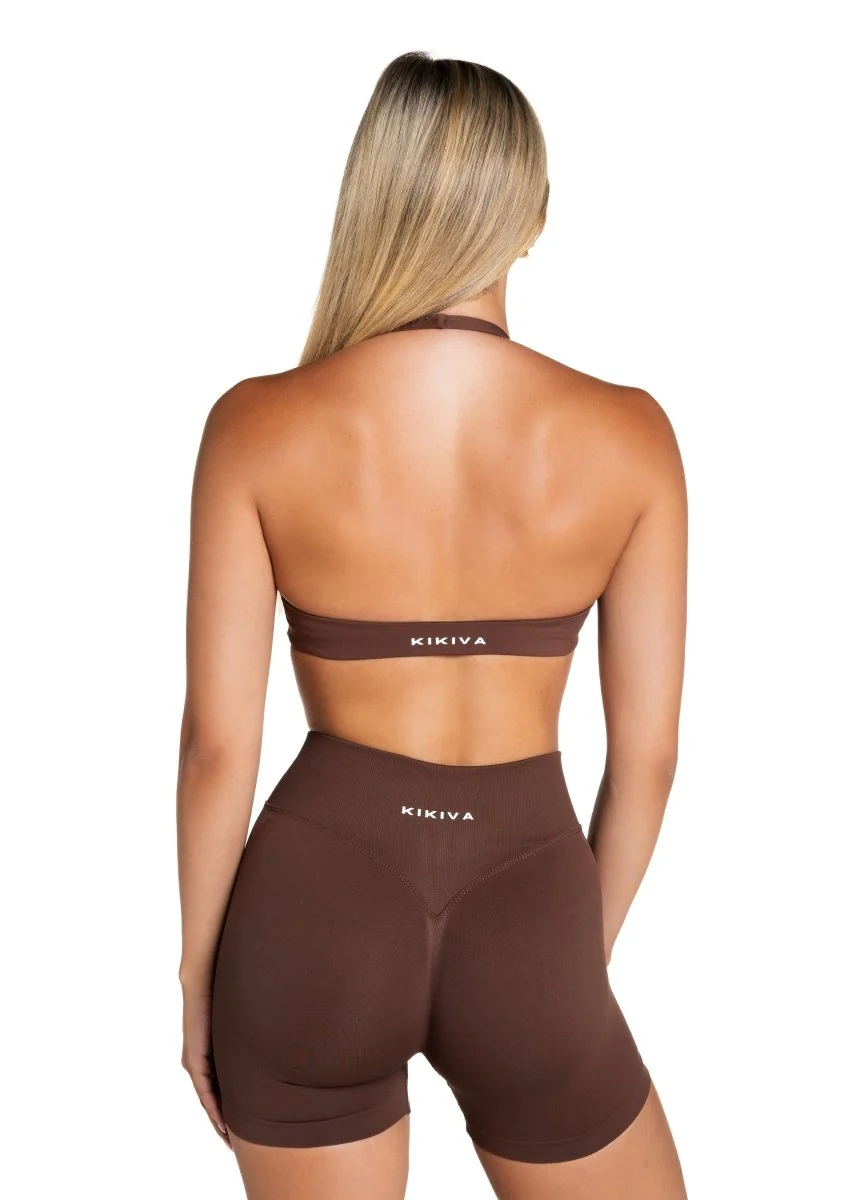Dynamic Staple Halter Crop - Mocha Brown - Image 4