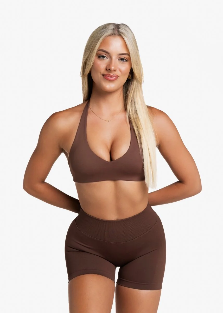 Dynamic Staple Halter Crop - Mocha Brown - Image 5