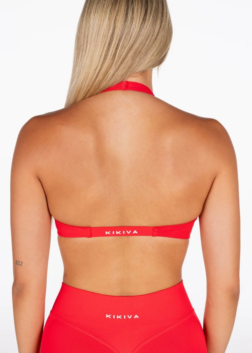 Dynamic Halter Twist Crop - Cherry Red - Image 4