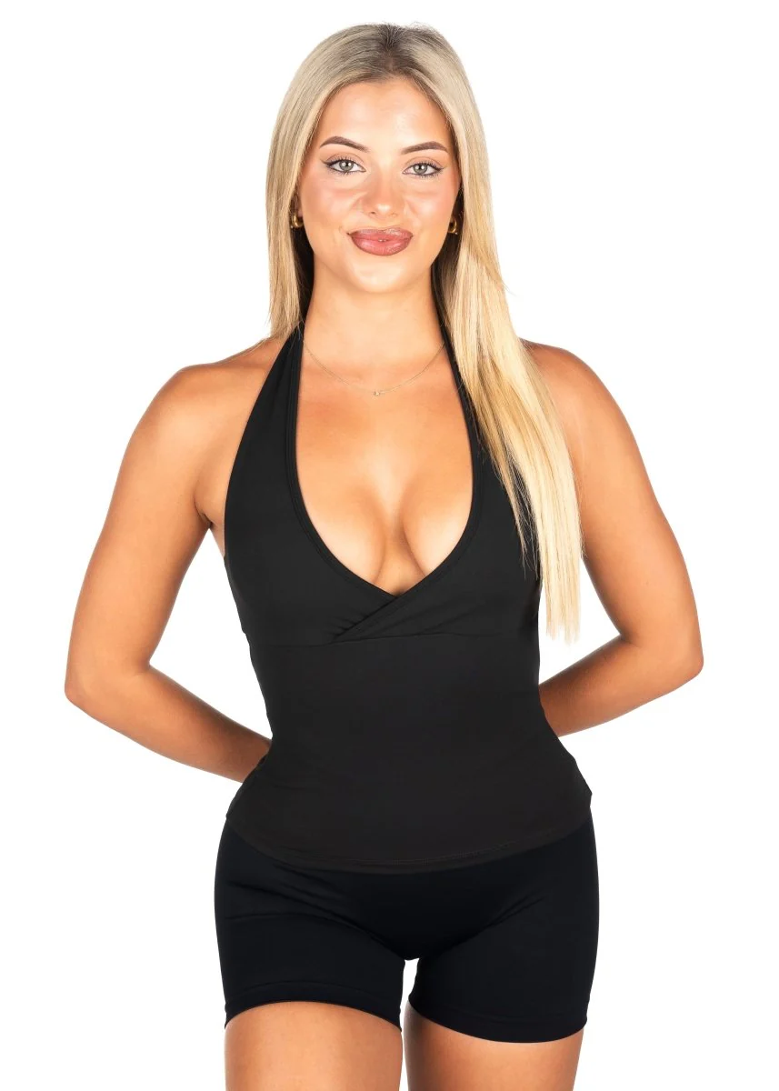Dynamic Halter Seamless Singlet - Black - Image 4