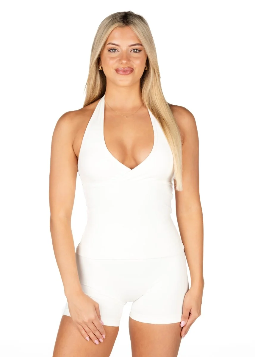 Dynamic Halter Seamless Singlet - Ivory