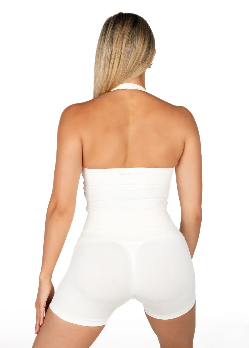 Dynamic Halter Seamless Singlet - Ivory - Image 4