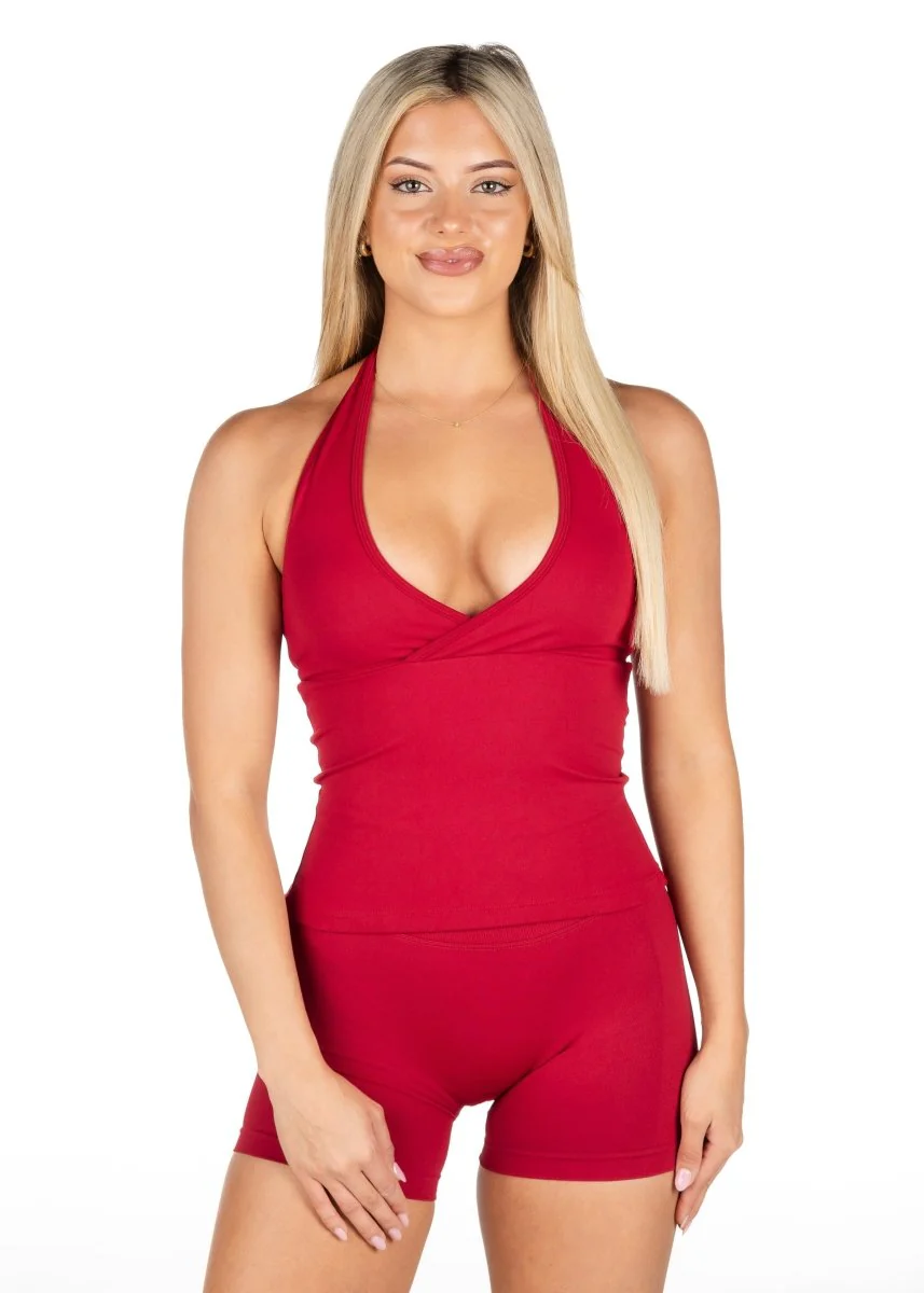 Dynamic Halter Seamless Singlet - Royal Red
