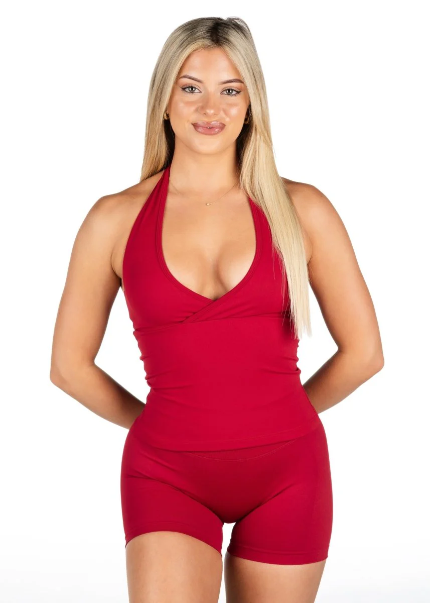 Dynamic Halter Seamless Singlet - Royal Red - Image 5