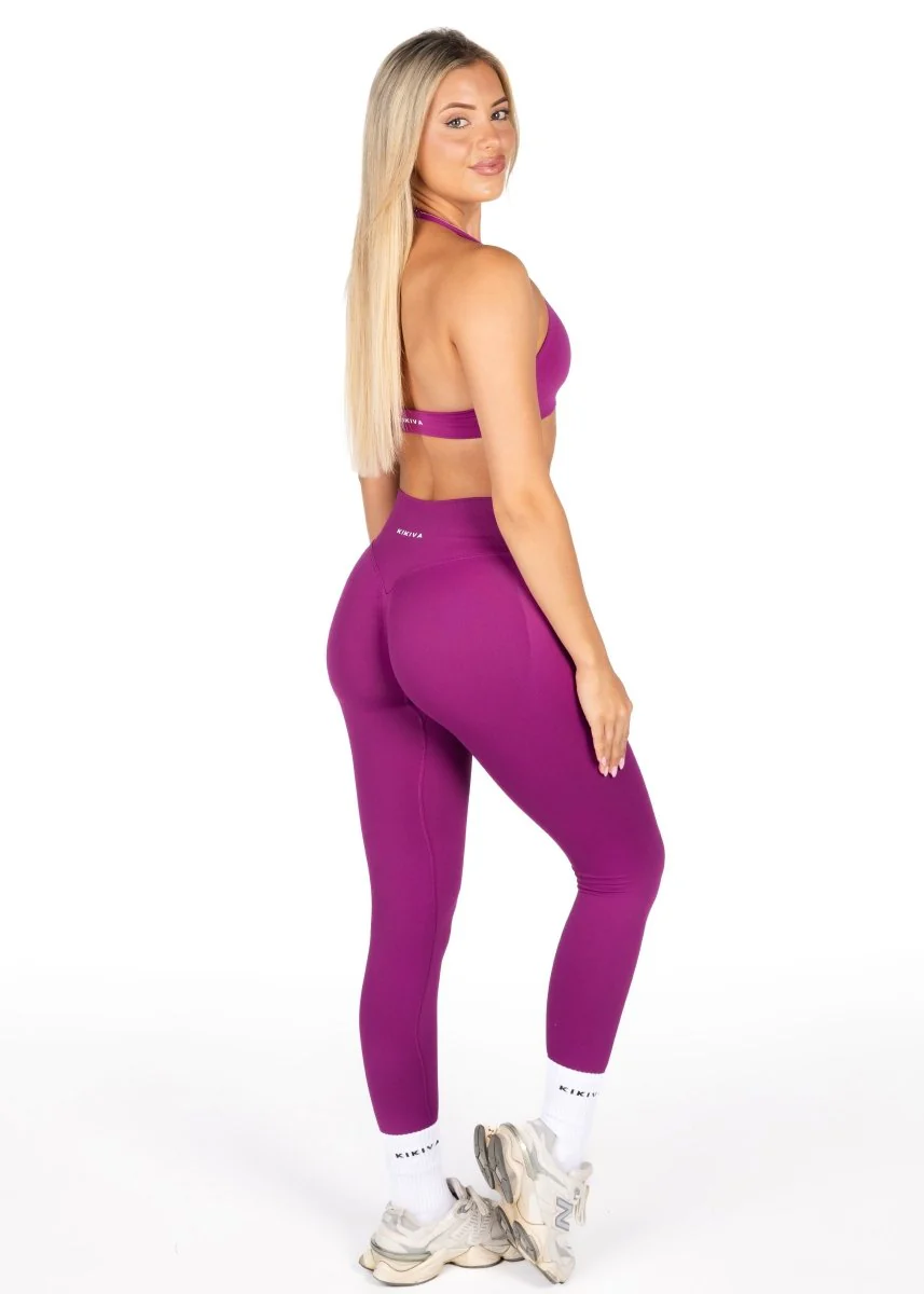 Dynamic Staple Halter Crop - Magenta - Image 4