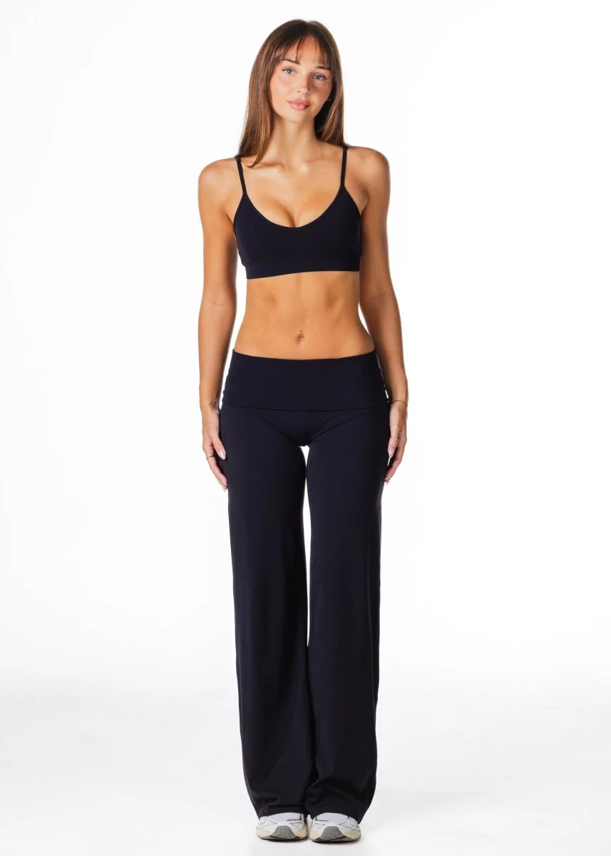 Fold Over 'Flow' Flares - Black - Image 8