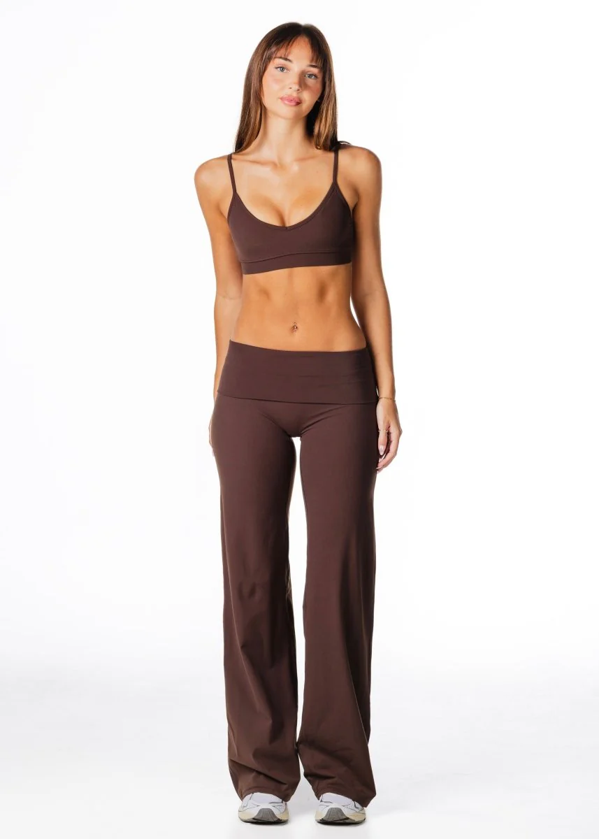 Fold Over 'Flow' Flares - Dark Choc - Image 3