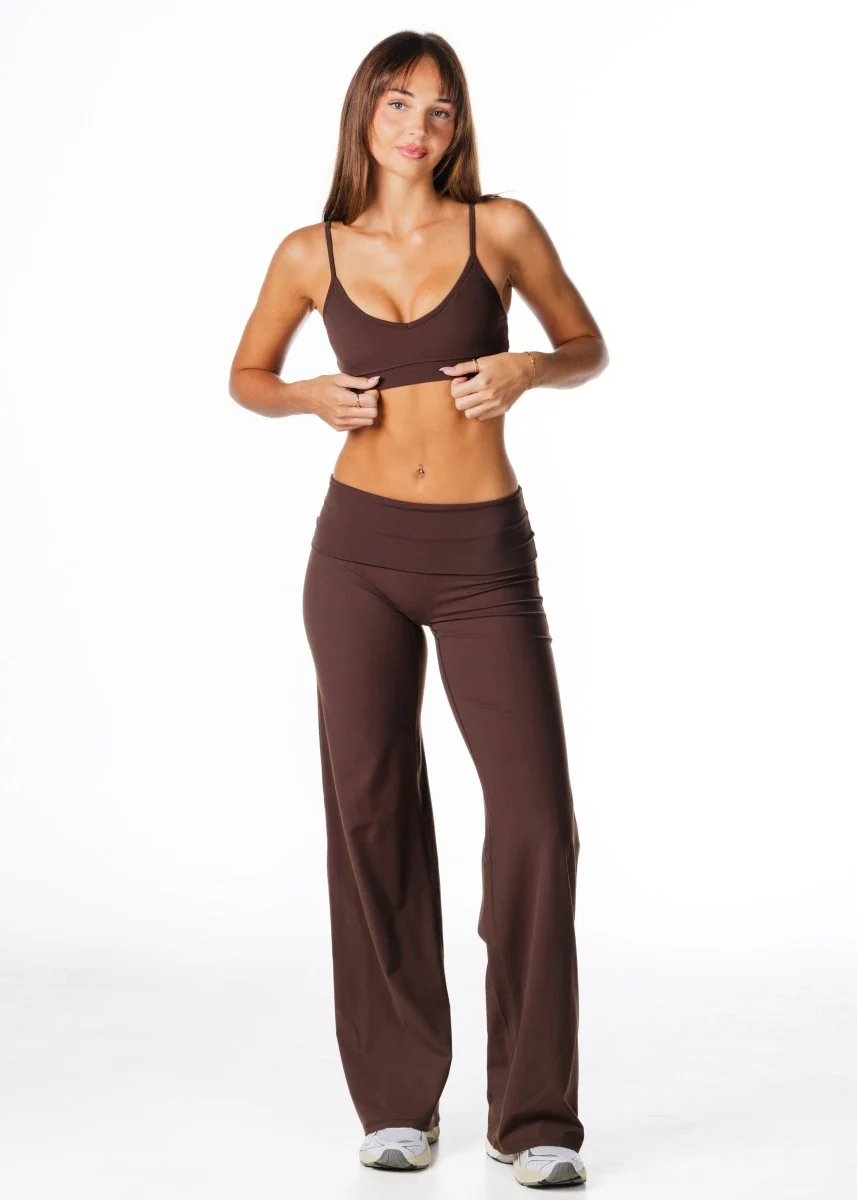 Fold Over 'Flow' Flares - Dark Choc - Image 4