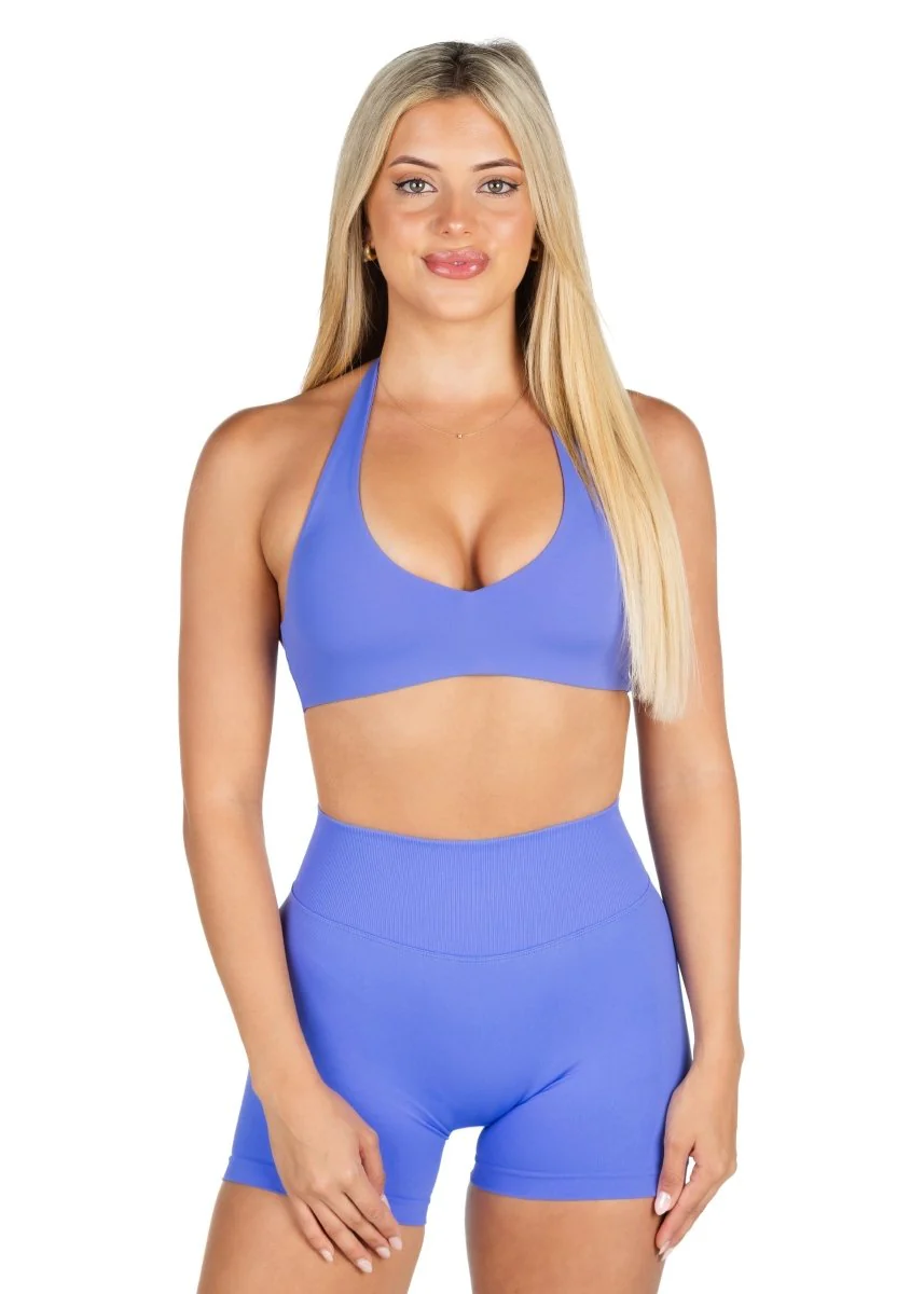 Dynamic Staple Halter Crop - Indigo