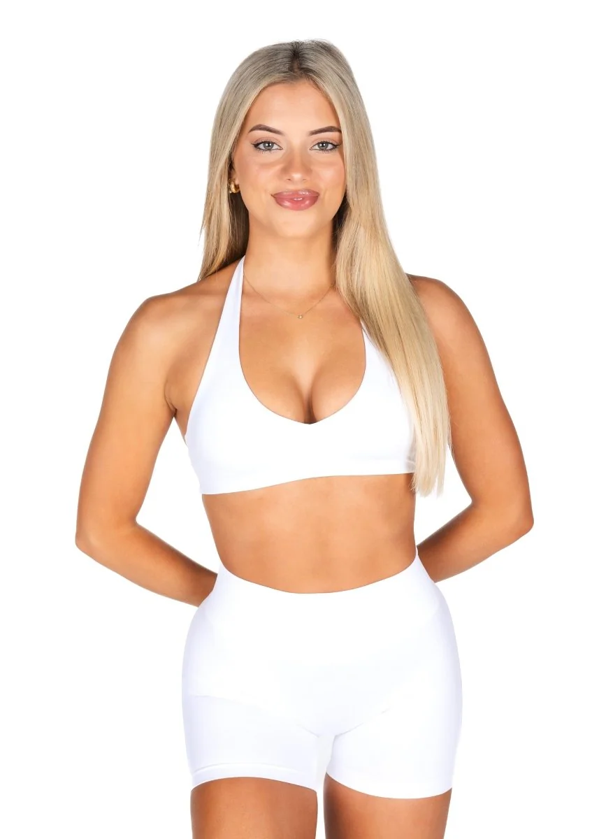 Dynamic Staple Halter Crop - Winter White - Image 3