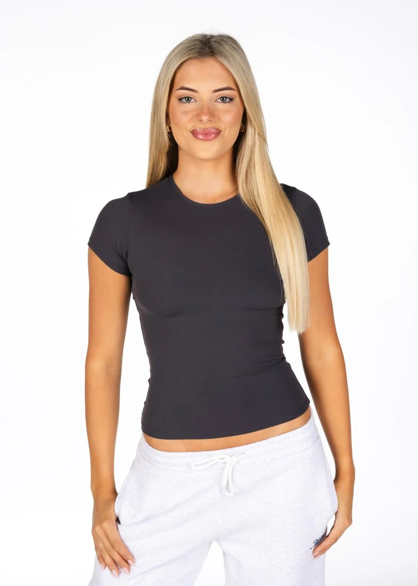 Kikiva Basic Tee - Dark Grey - Image 3