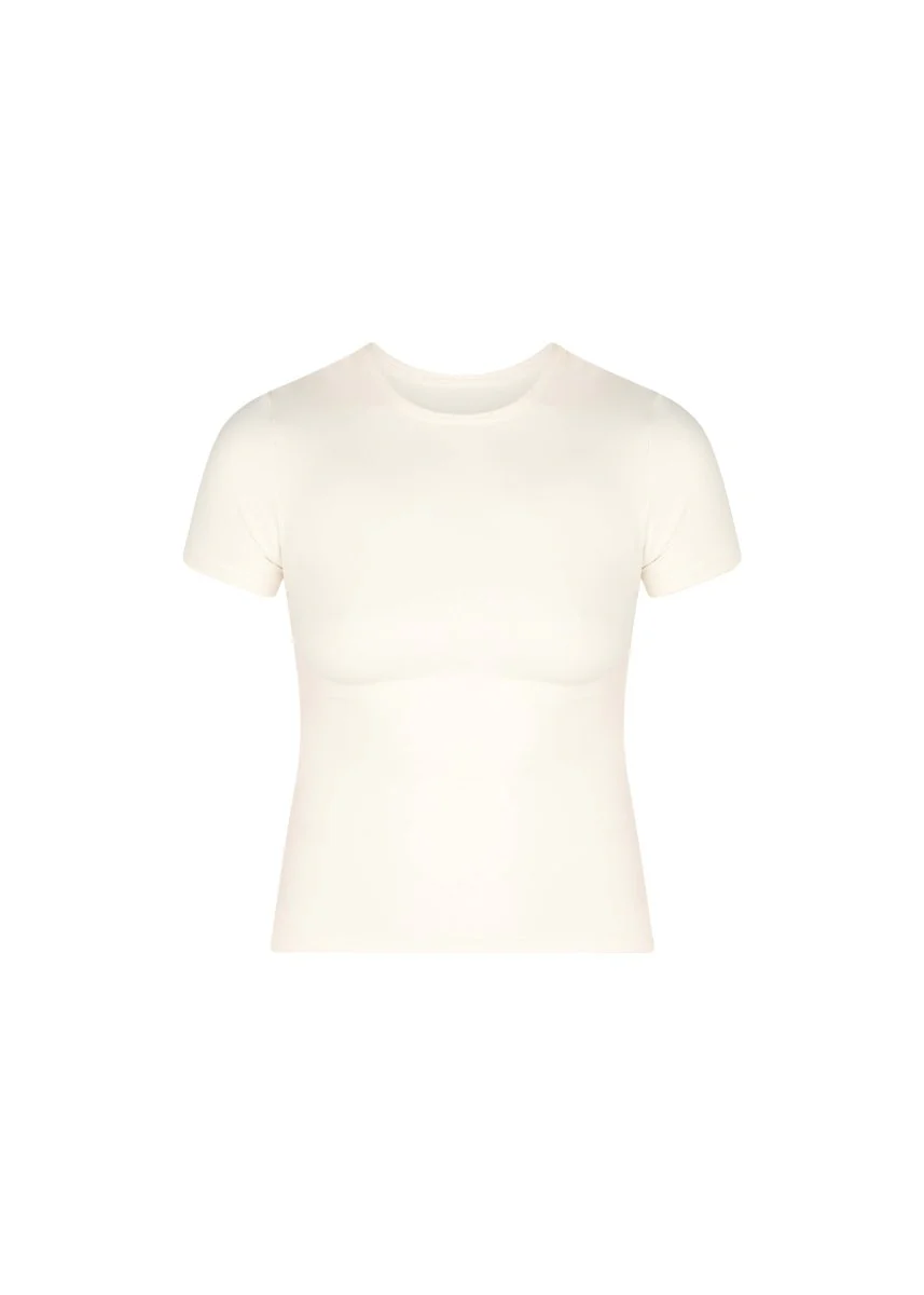 Kikiva Basic Tee - Cream - Image 6