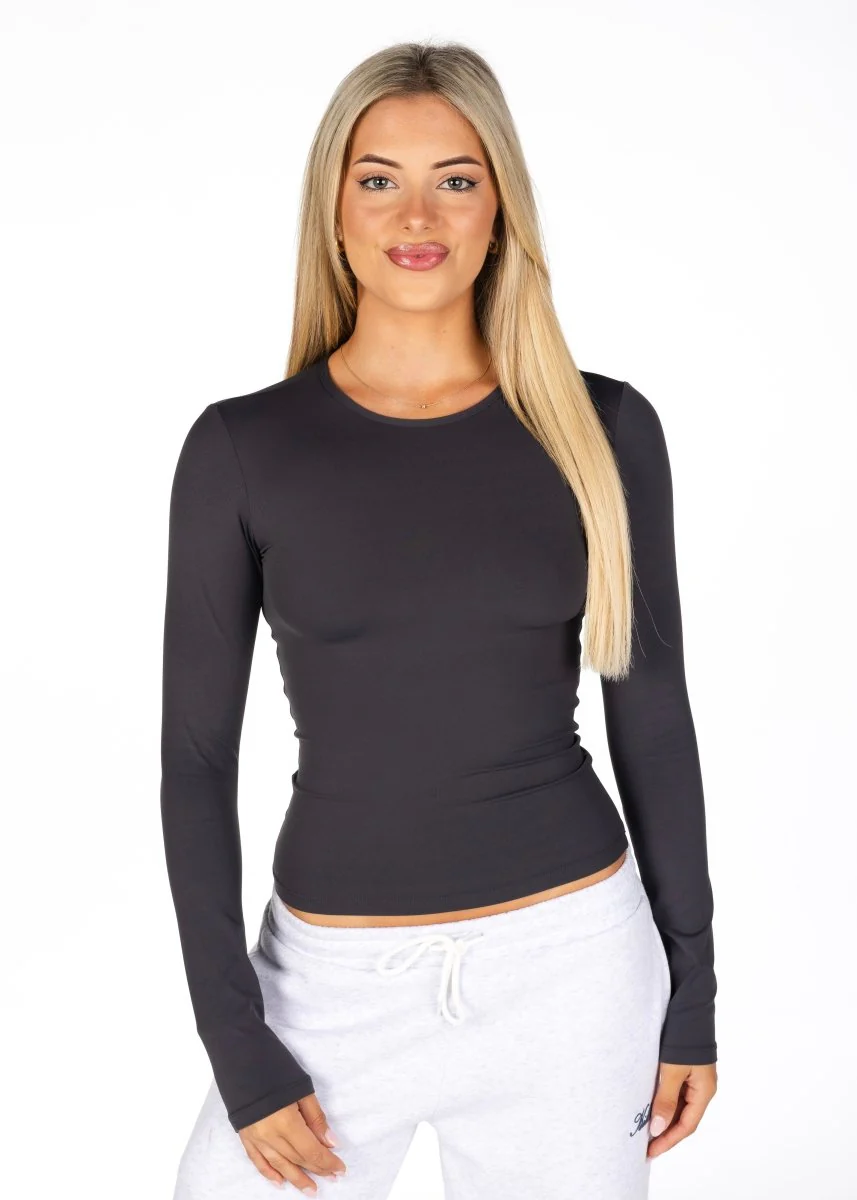Kikiva Basic Tee Long Sleeve - Dark Grey