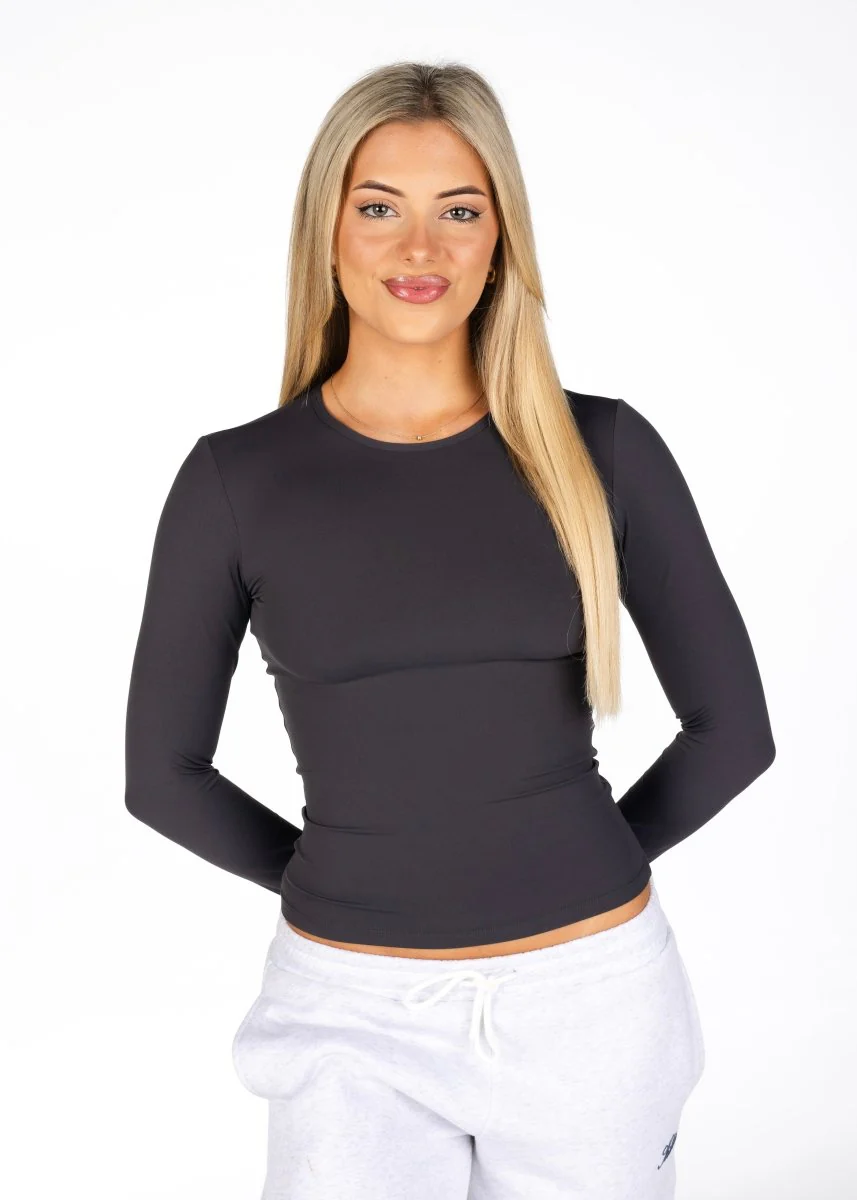 Kikiva Basic Tee Long Sleeve - Dark Grey - Image 5