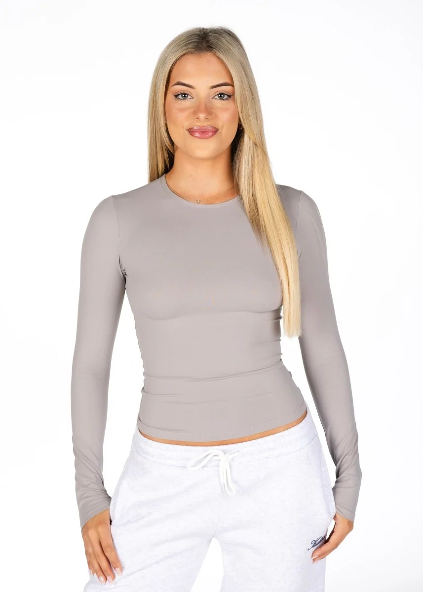 Kikiva Basic Tee Long Sleeve - Light grey - Image 3