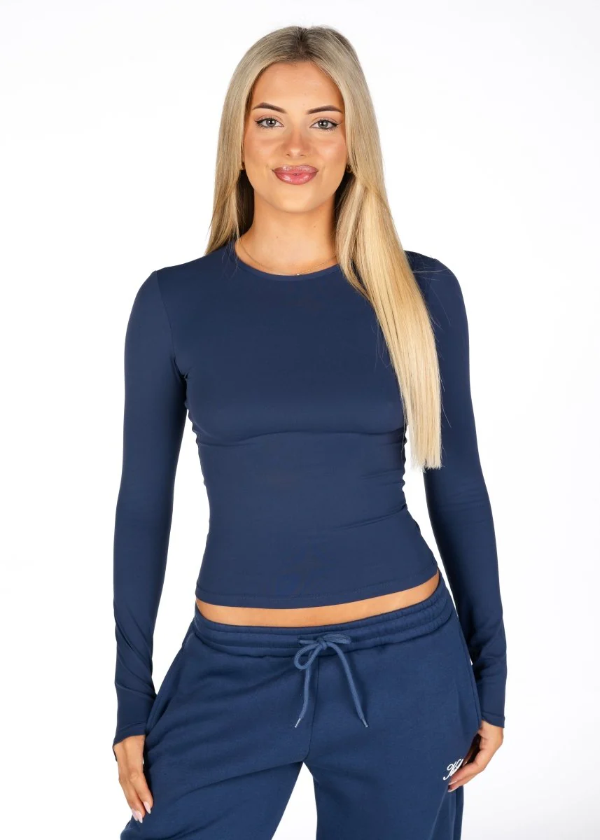 Kikiva Basic Tee Long Sleeve -  Navy - Image 4