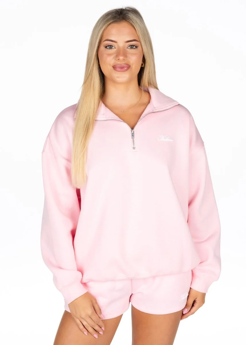 ‘Kikiva’ Lounge Quarter Zip - Baby Doll