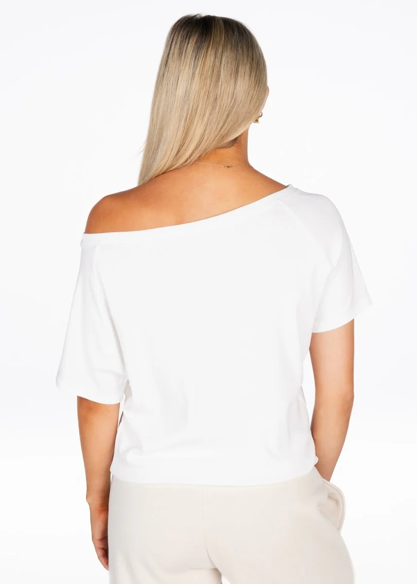 Off The Shoulder Tee - White - Image 3