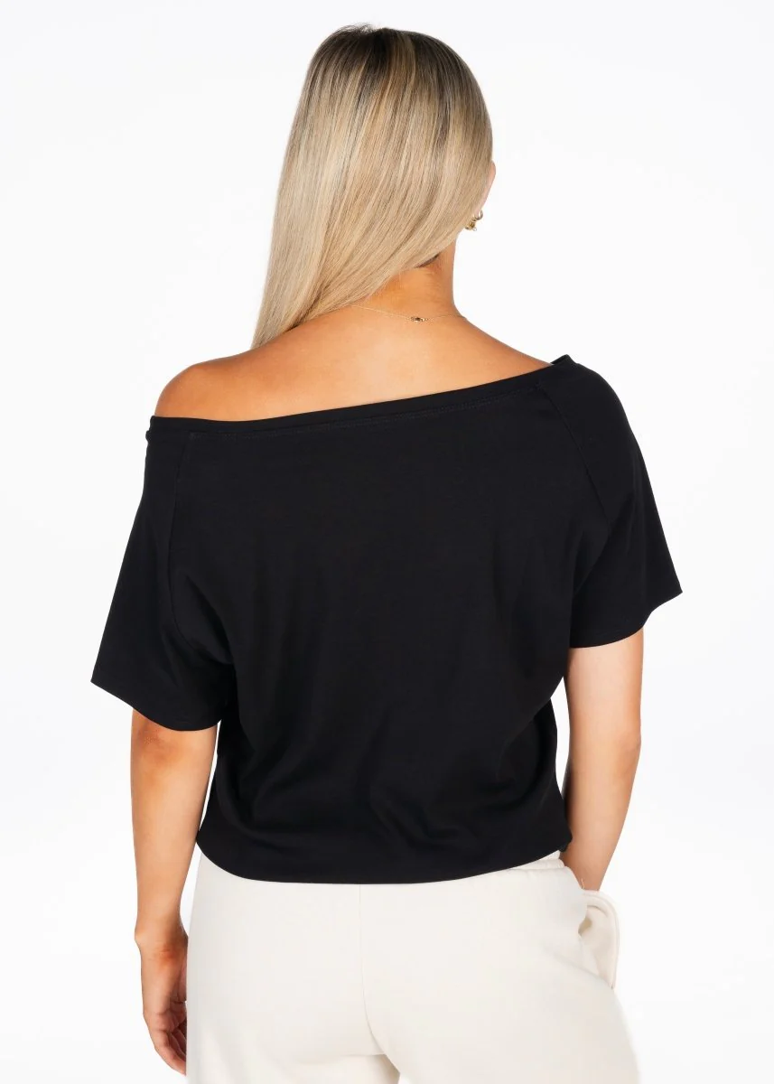 Off The Shoulder Tee - Black - Image 3