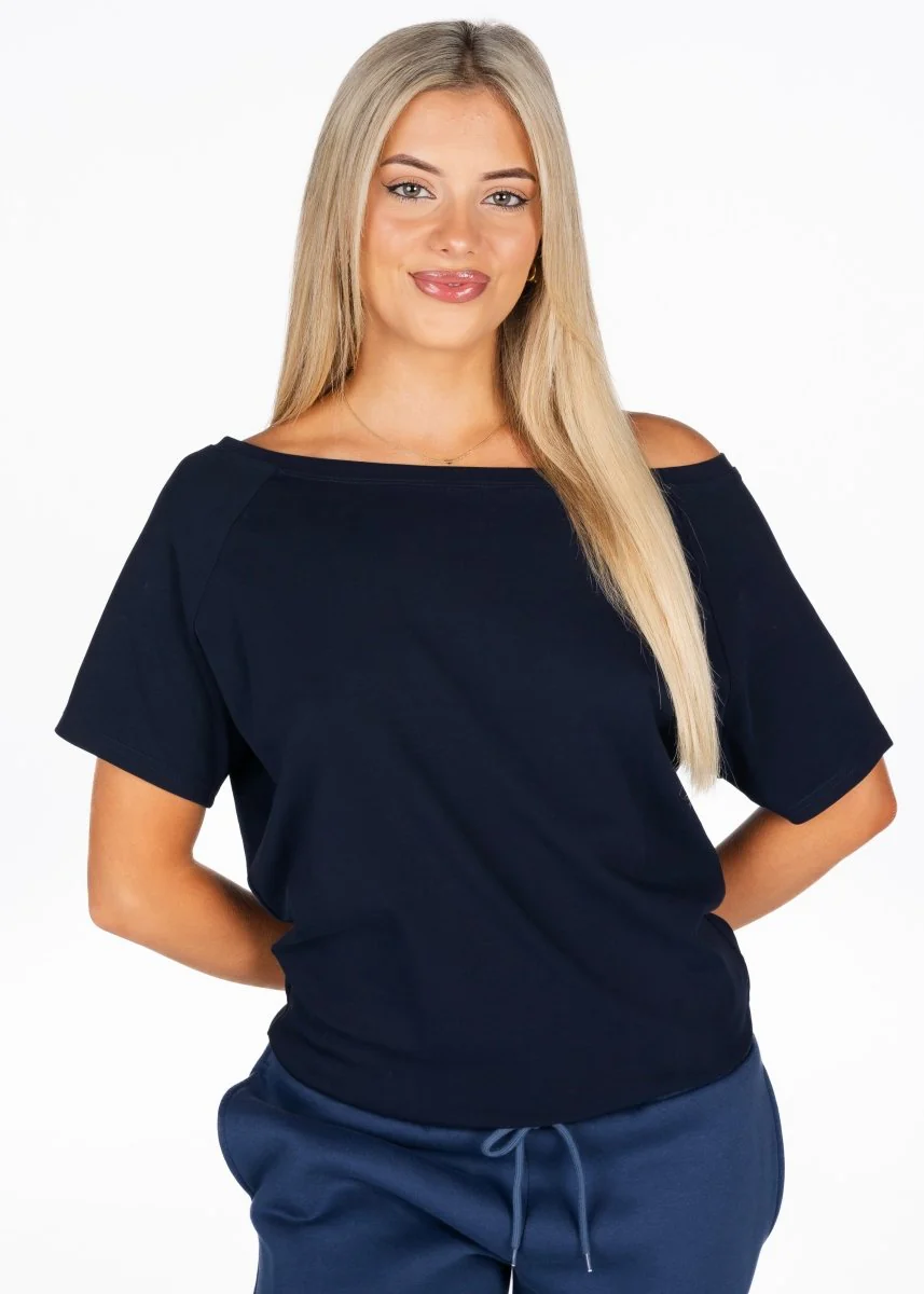 Off The Shoulder Tee - Navy - Image 2