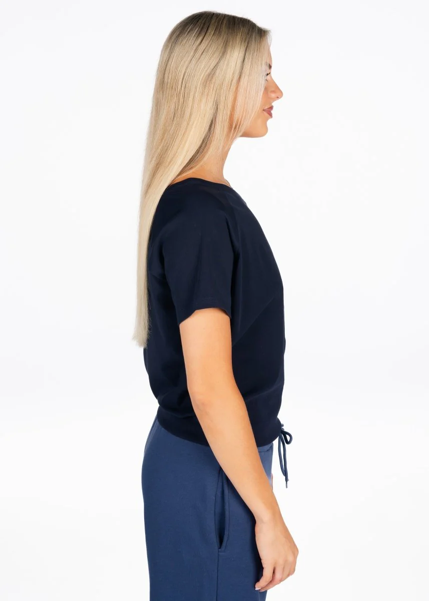 Off The Shoulder Tee - Navy - Image 4