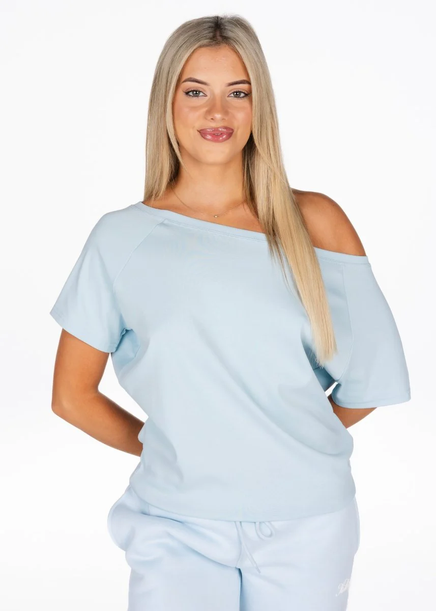Off The Shoulder Tee - Sky Blue - Image 2