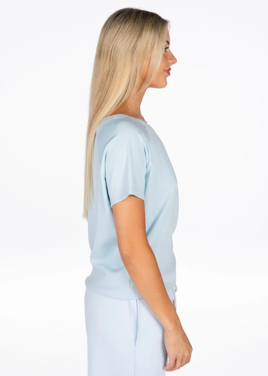 Off The Shoulder Tee - Sky Blue - Image 4