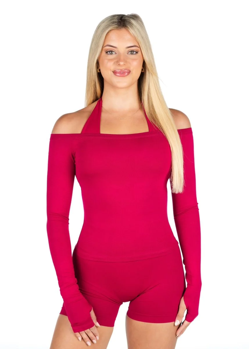 Off The Shoulder Top - Scarlett Ruby-Red
