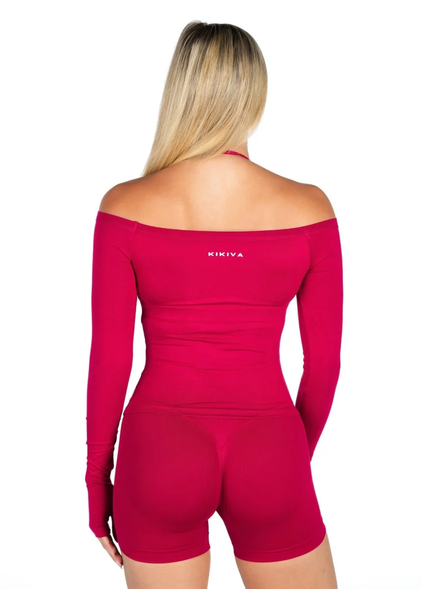 Off The Shoulder Top - Scarlett Ruby-Red - Image 4