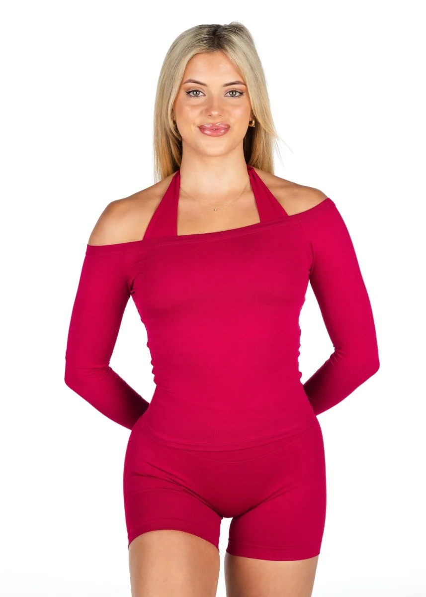Off The Shoulder Top - Scarlett Ruby-Red - Image 5