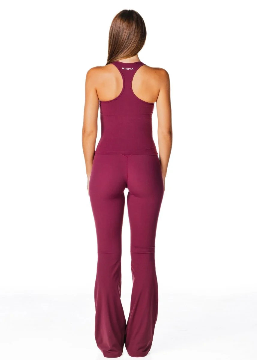 TALL Capsule Flares  - Burgundy - Image 3