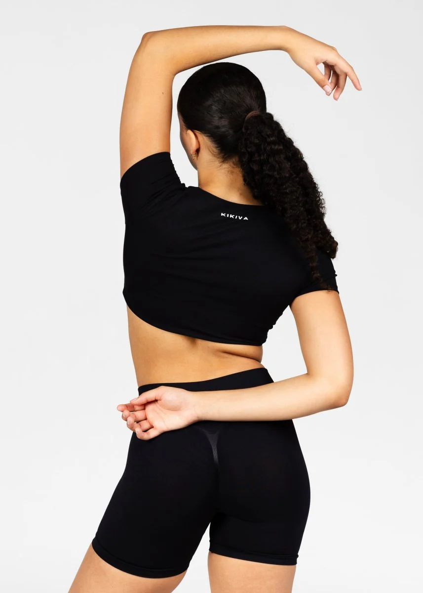 'Bella' Twist Tee - Black - Image 3