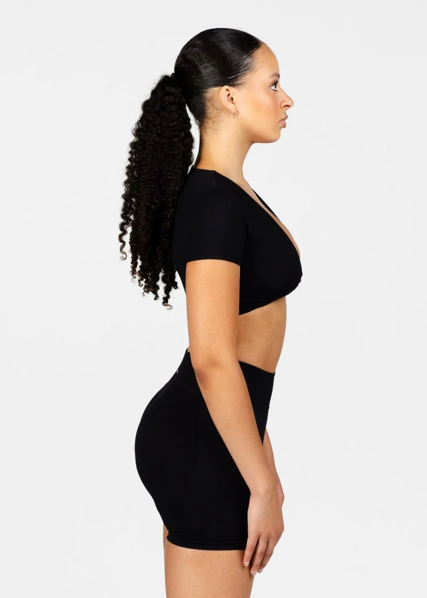 'Bella' Twist Tee - Black - Image 4